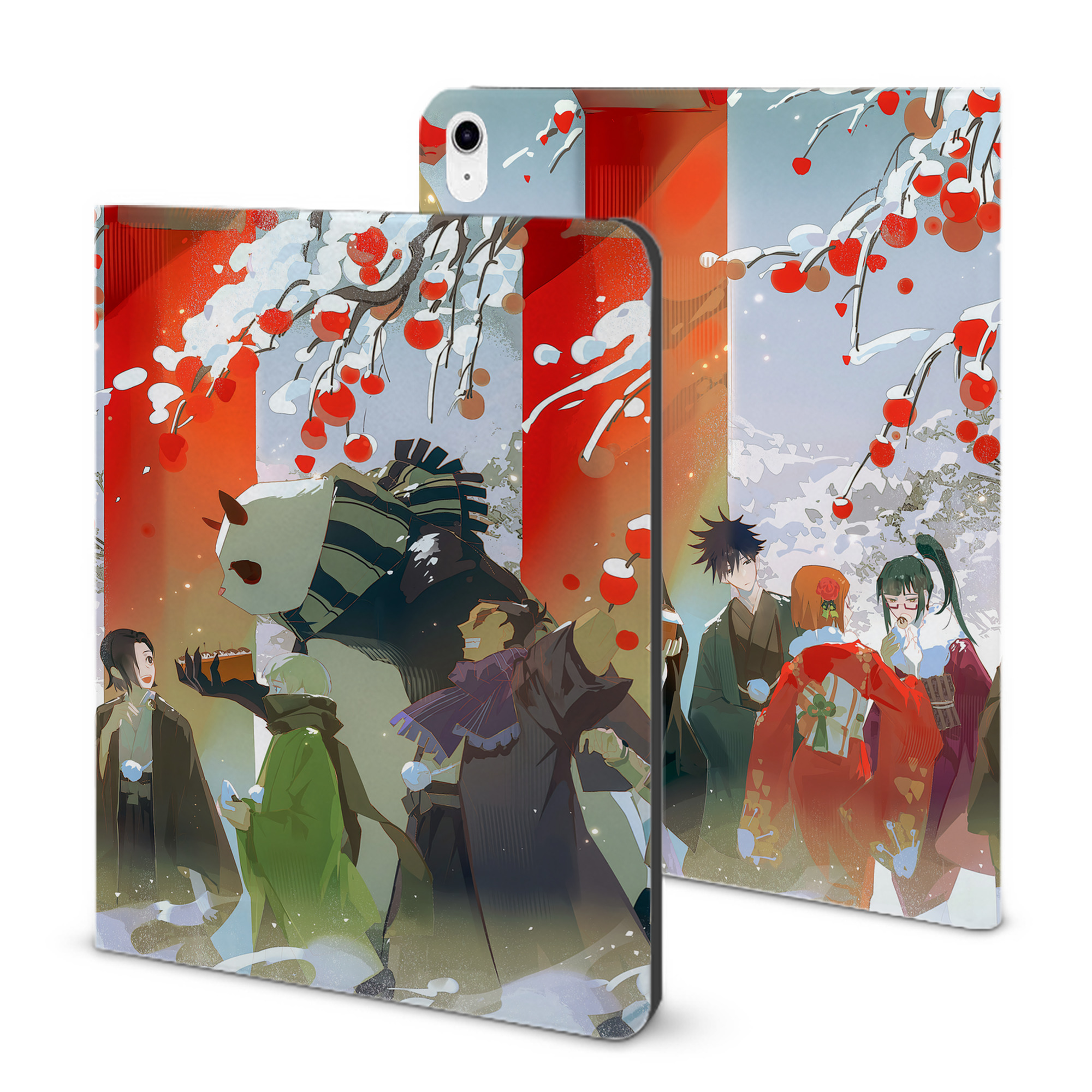 （画像用） 呪術廻戦 Jujutsu Kaisen IPad ケース ブック型 PUレザー TPU 耐衝撃 軽量 薄型 ペン収納なし 全面保護 IPad 各モデル対応